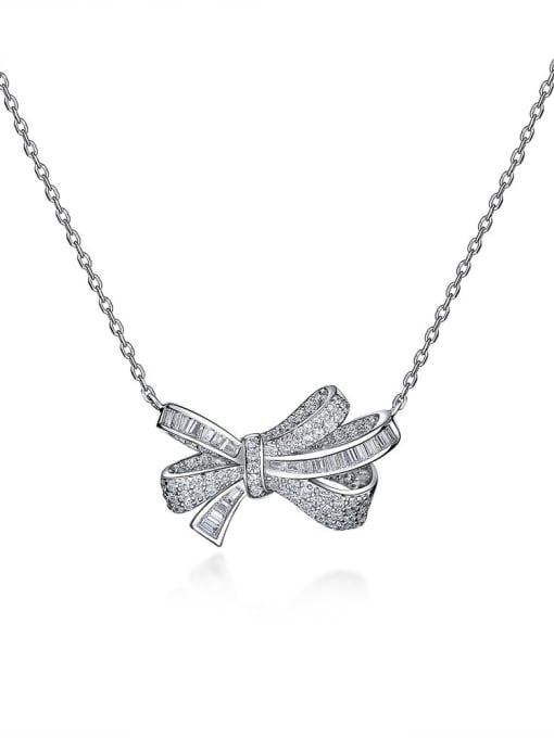 White (with chain) [P 1204] 925 Sterling Silver High Carbon Diamond Geometric Dainty Necklace